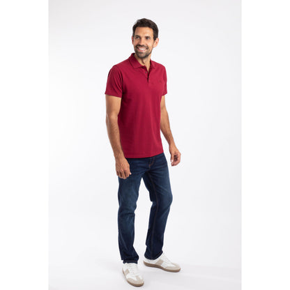 Garnet Red - Pack Shot - Weird Fish Mens Giles Pique Polo Shirt