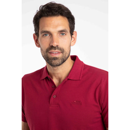 Garnet Red - Close up - Weird Fish Mens Giles Pique Polo Shirt