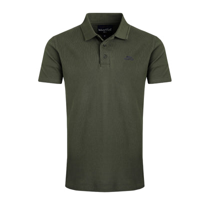 Deep Lichen Green - Front - Weird Fish Mens Giles Pique Polo Shirt