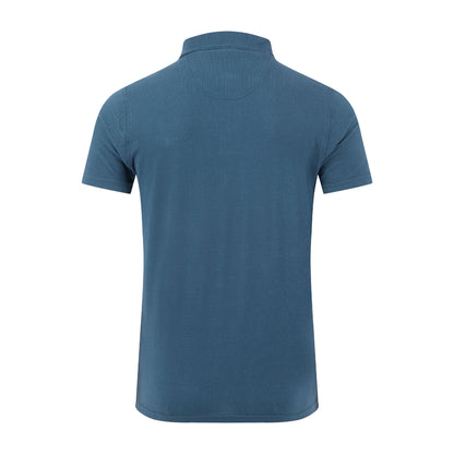 Federal Blue - Back - Weird Fish Mens Giles Pique Polo Shirt