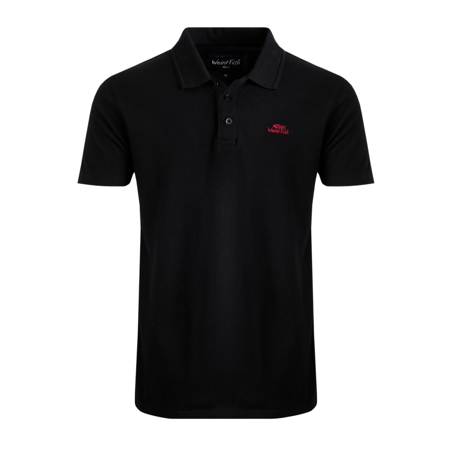 Black - Front - Weird Fish Mens Giles Pique Polo Shirt