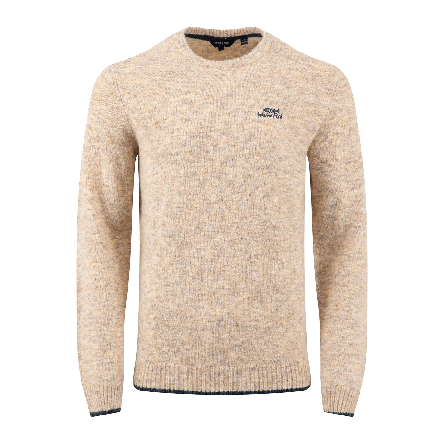 Ecru - Front - Weird Fish Mens Gorleston Crew Neck Sweatshirt
