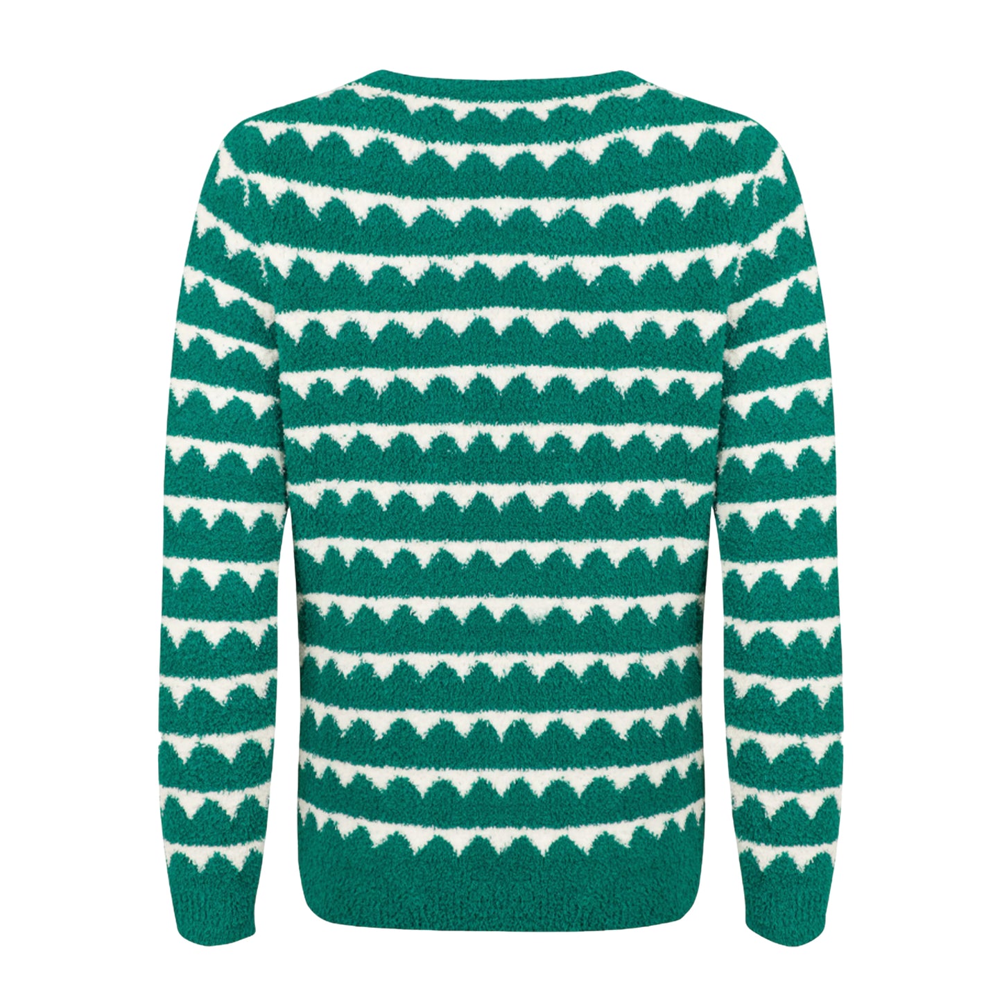 Green - Back - Weird Fish Womens-Ladies Tyla Patterned Knitted Sweatshirt