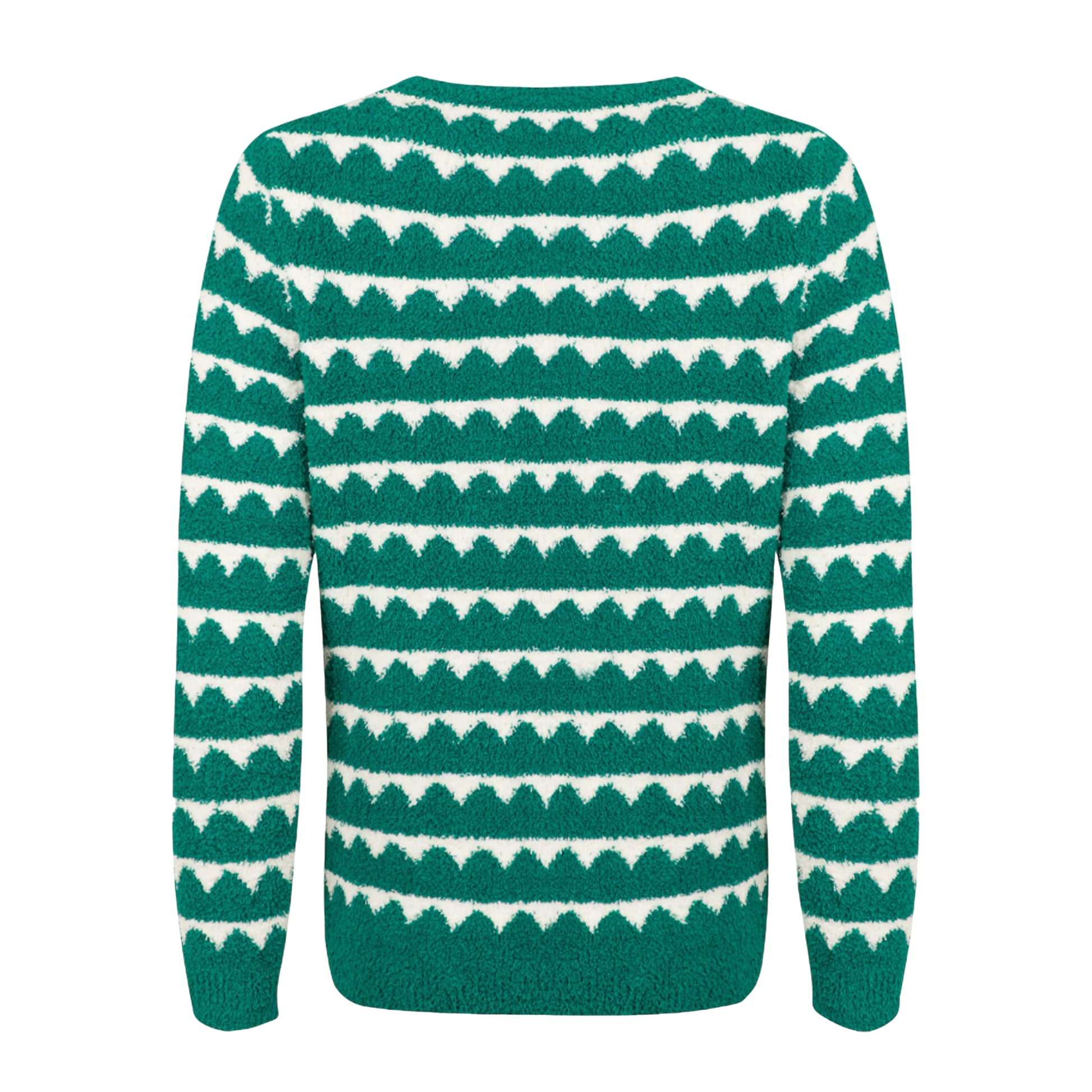 Green - Back - Weird Fish Womens-Ladies Tyla Patterned Knitted Sweatshirt