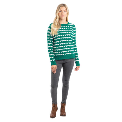 Green - Lifestyle - Weird Fish Womens-Ladies Tyla Patterned Knitted Sweatshirt