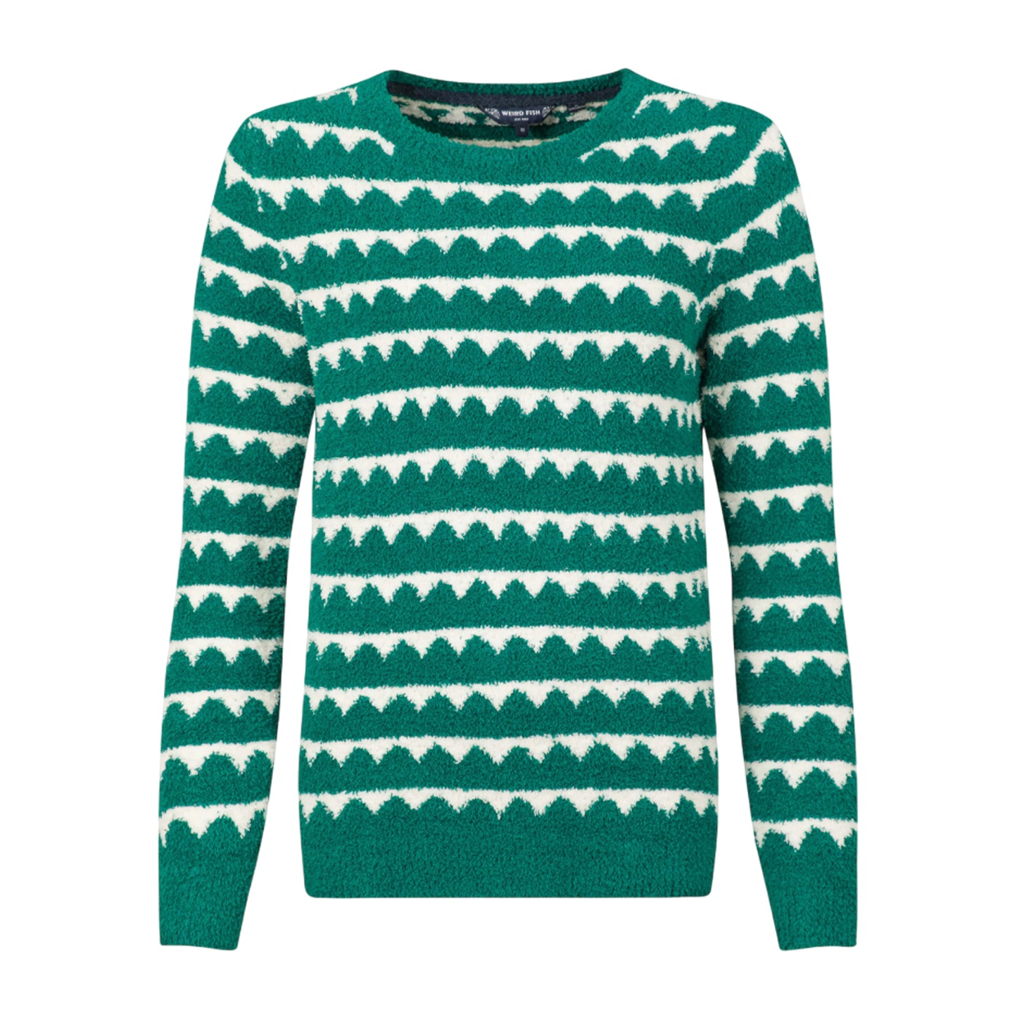 Green - Front - Weird Fish Womens-Ladies Tyla Patterned Knitted Sweatshirt