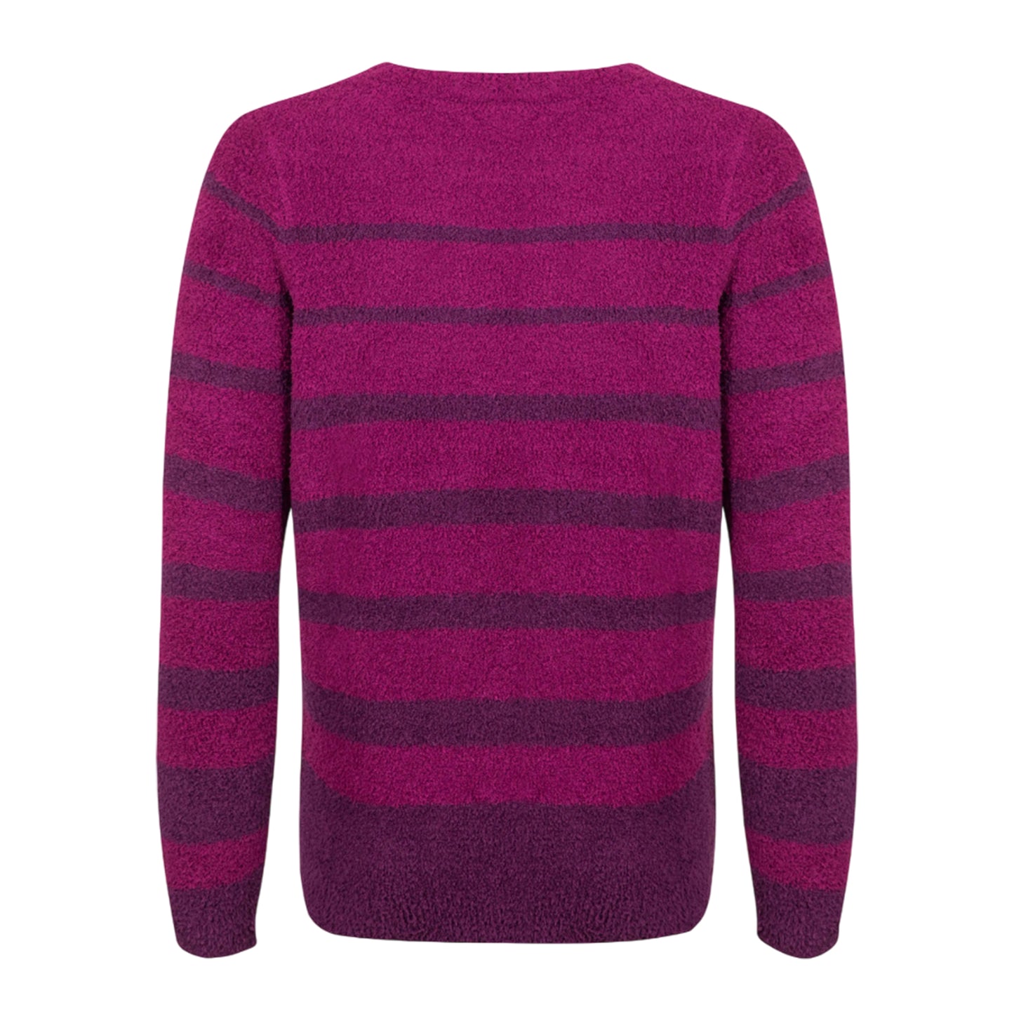 Beet - Back - Weird Fish Womens-Ladies Wanda Stripe Knitted Sweatshirt