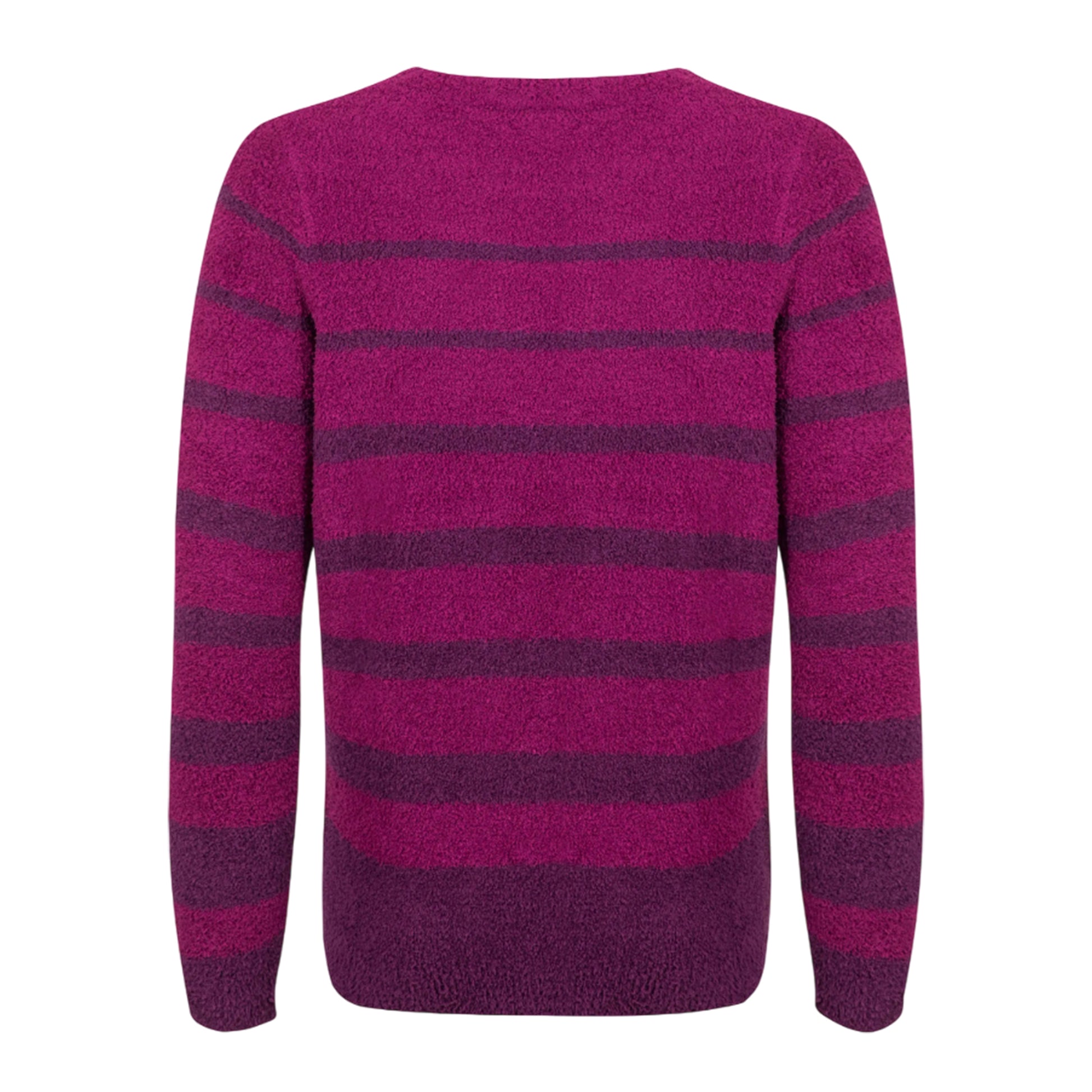 Beet - Back - Weird Fish Womens-Ladies Wanda Stripe Knitted Sweatshirt