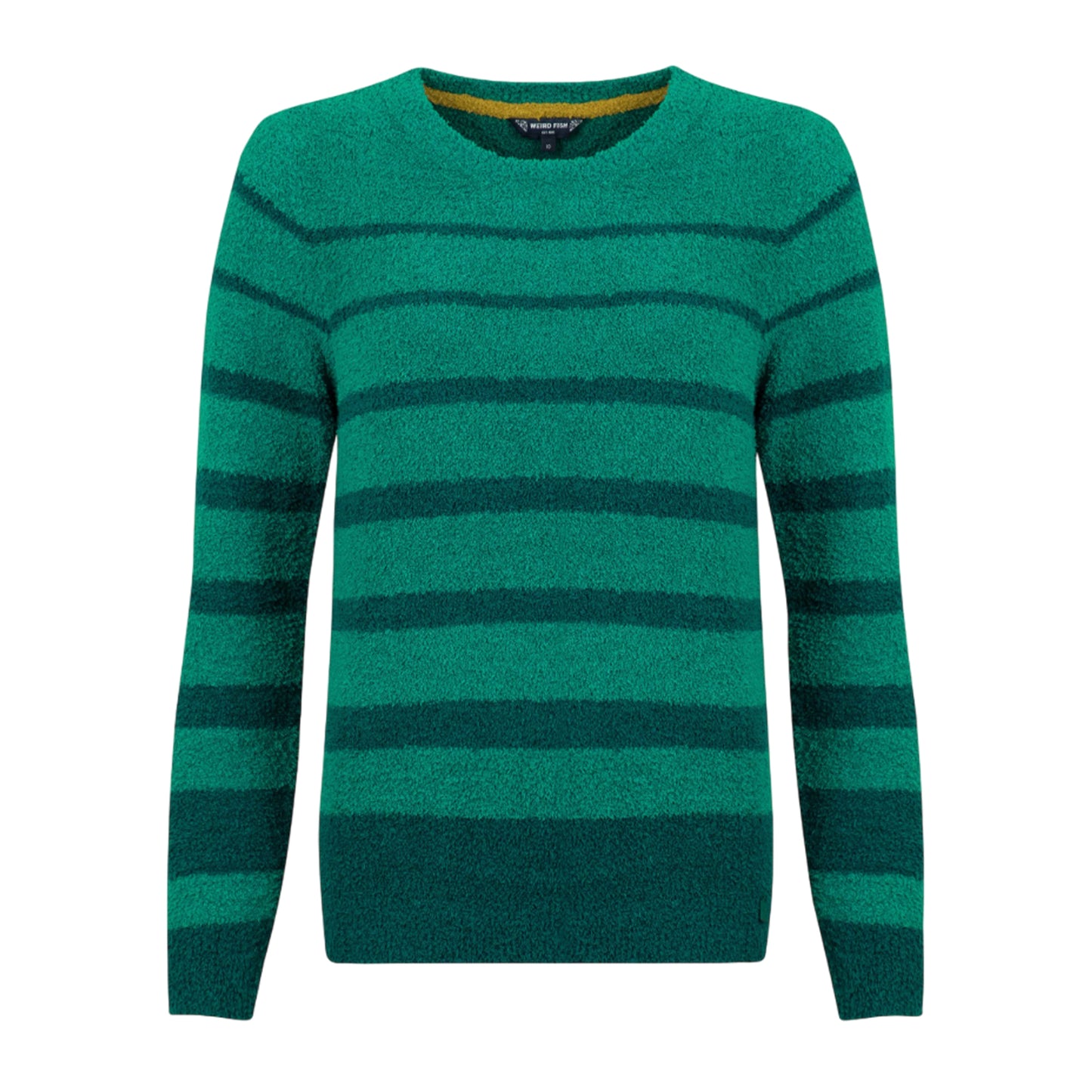 Green - Front - Weird Fish Womens-Ladies Wanda Stripe Knitted Sweatshirt