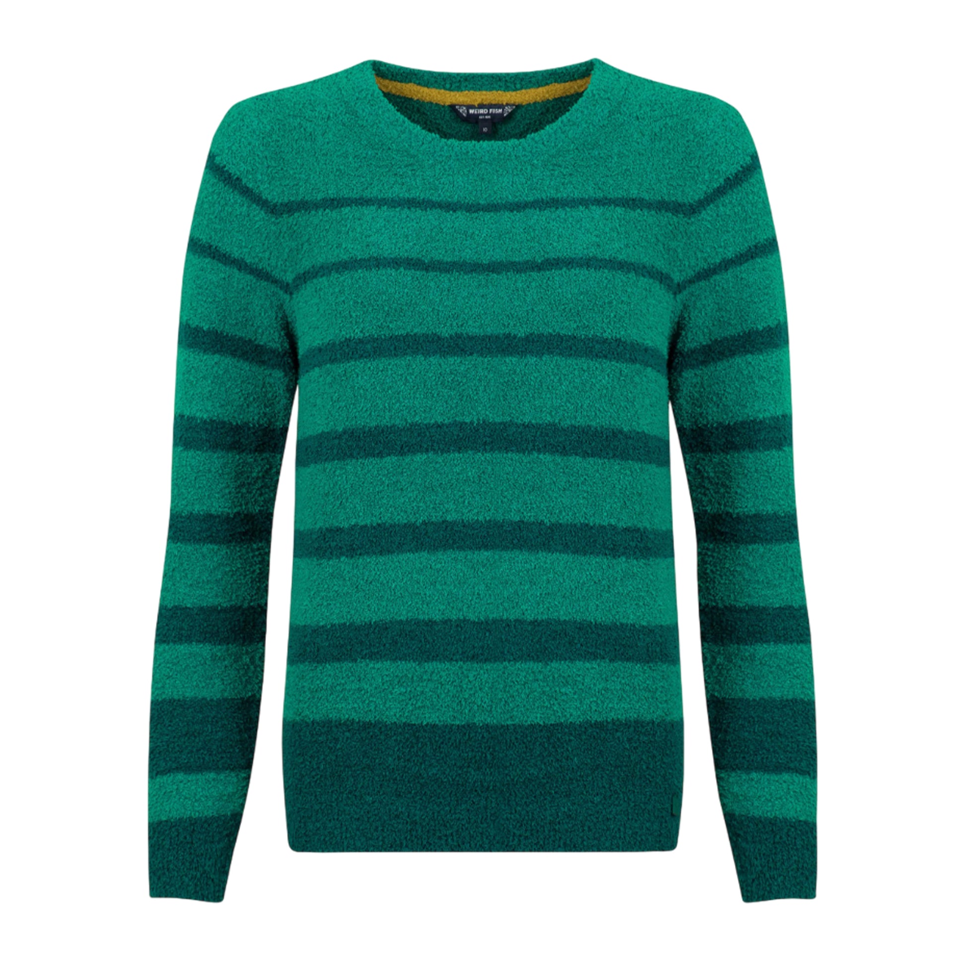 Green - Front - Weird Fish Womens-Ladies Wanda Stripe Knitted Sweatshirt