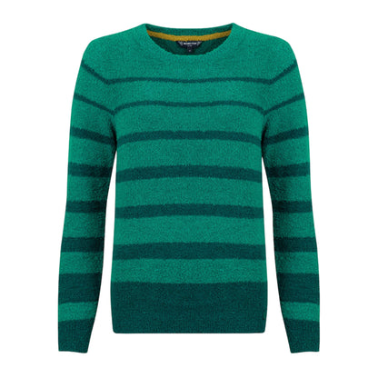 Green - Front - Weird Fish Womens-Ladies Wanda Stripe Knitted Sweatshirt