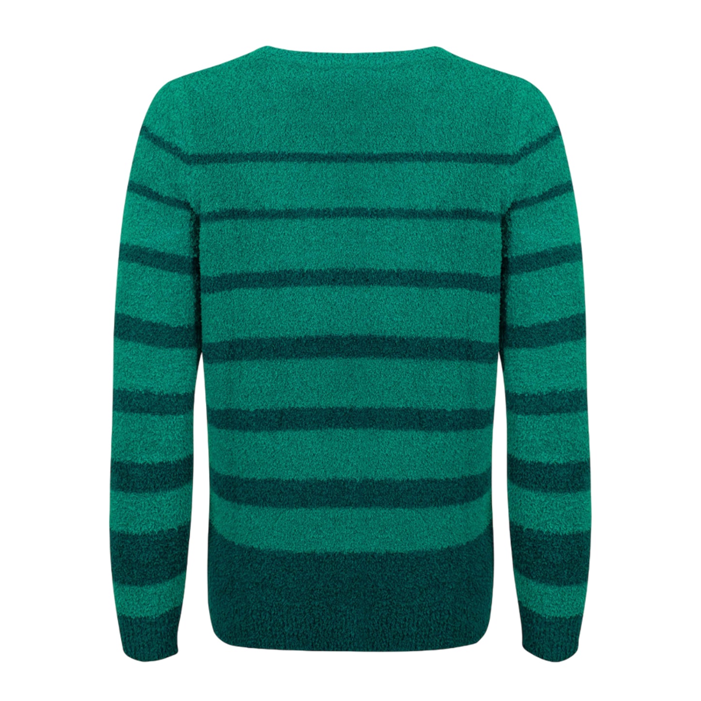 Green - Back - Weird Fish Womens-Ladies Wanda Stripe Knitted Sweatshirt