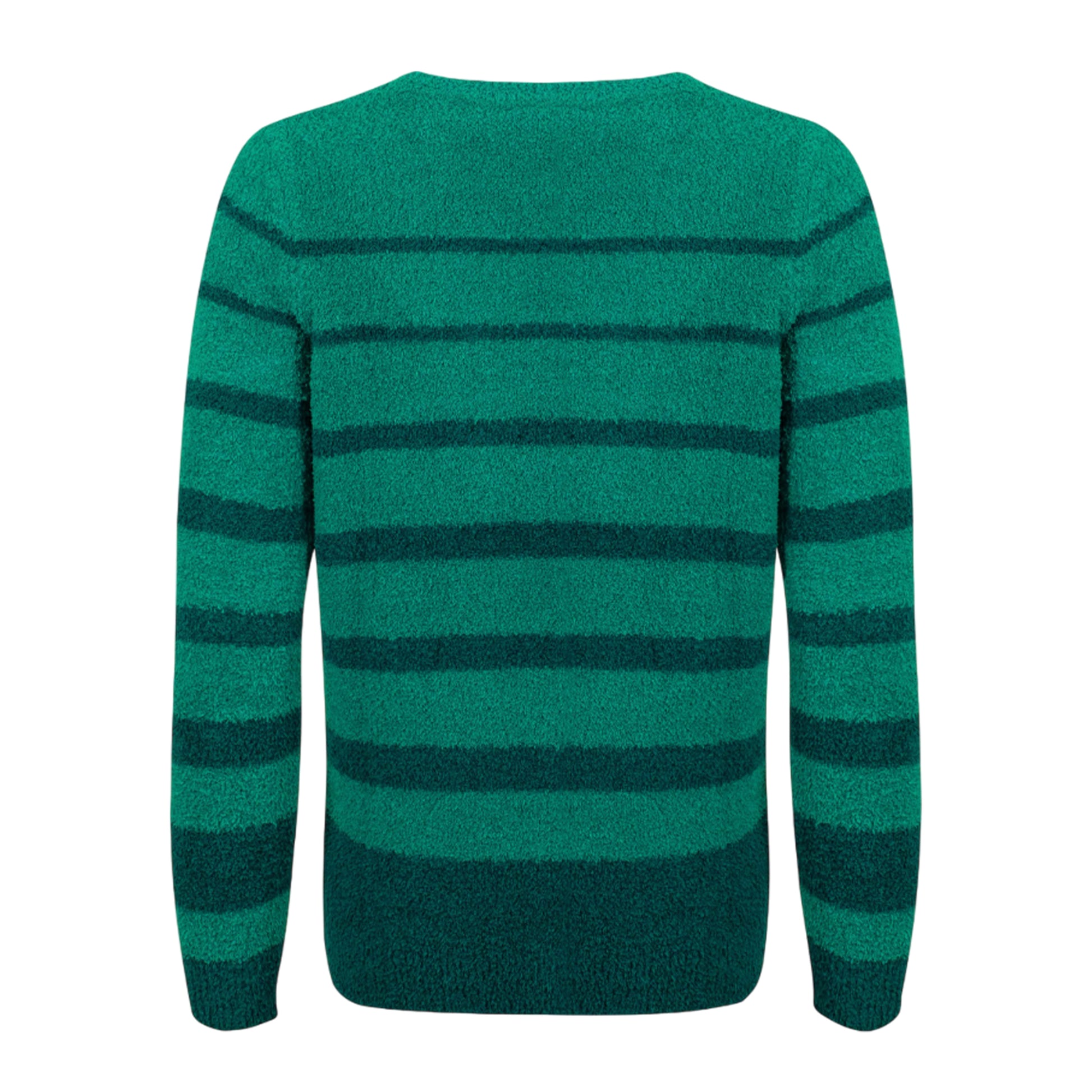 Green - Back - Weird Fish Womens-Ladies Wanda Stripe Knitted Sweatshirt