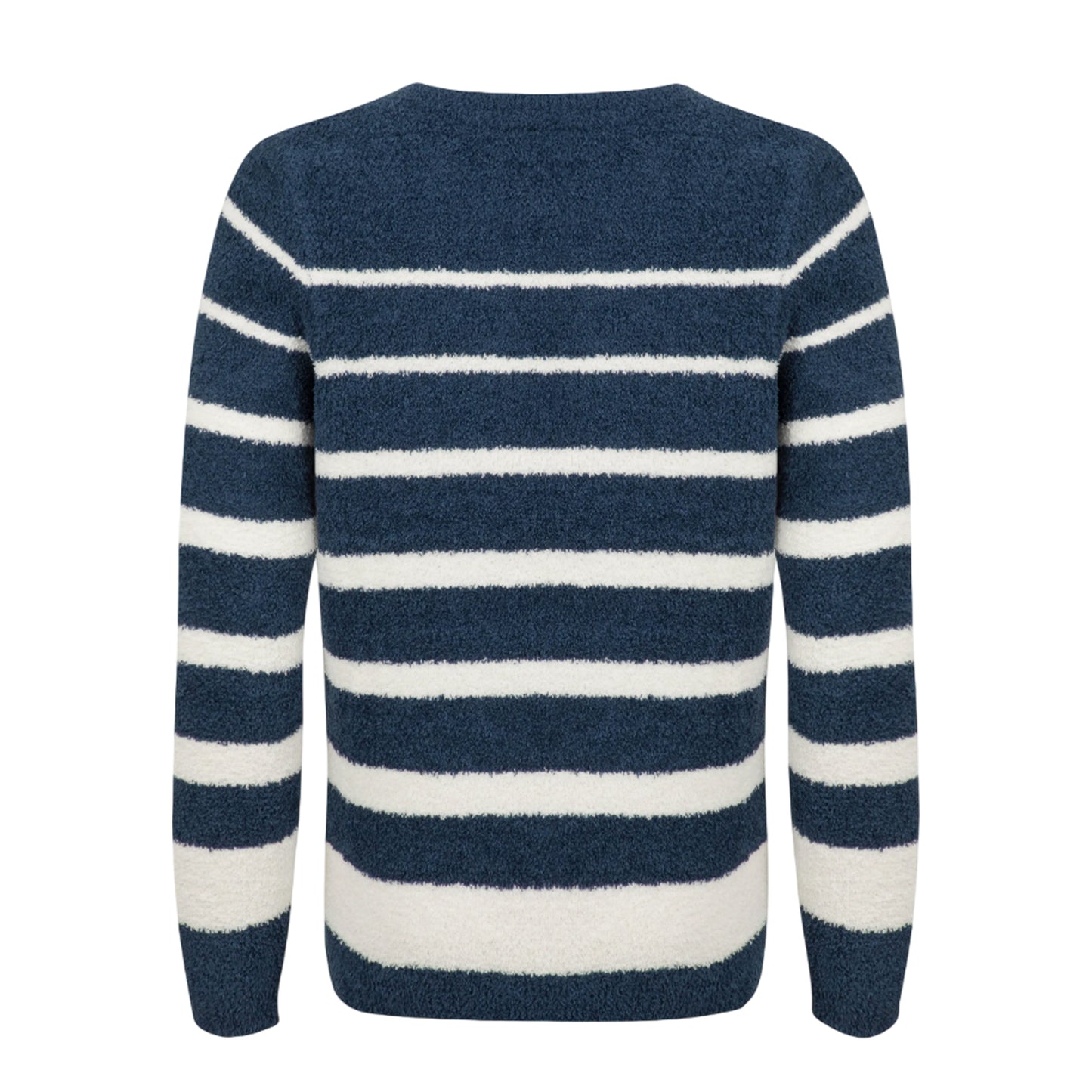 Navy - Back - Weird Fish Womens-Ladies Wanda Stripe Knitted Sweatshirt