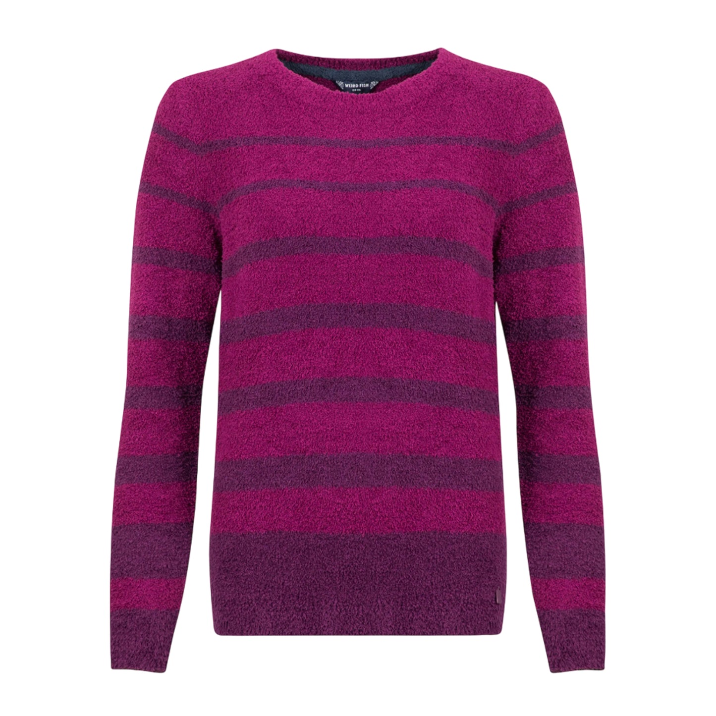 Beet - Front - Weird Fish Womens-Ladies Wanda Stripe Knitted Sweatshirt