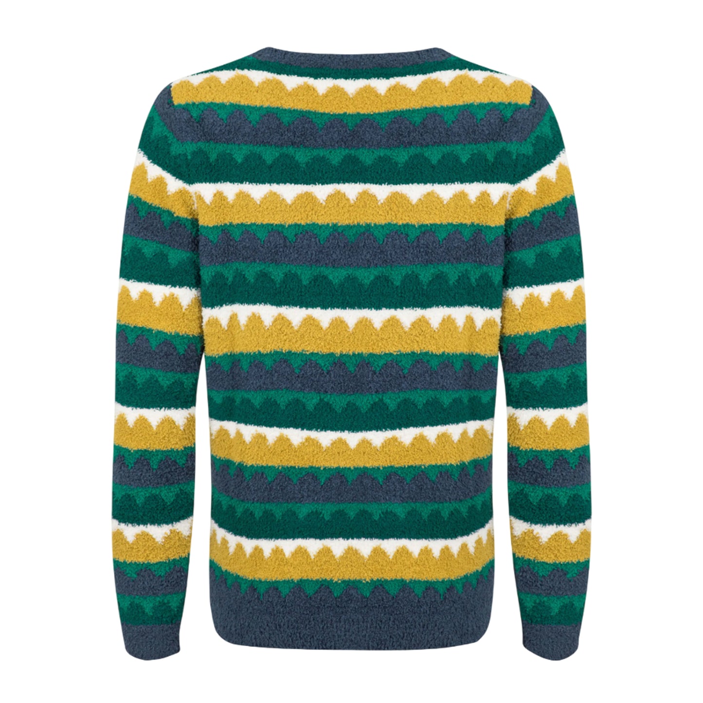 Antique Moss - Back - Weird Fish Womens-Ladies Tyla Patterned Knitted Sweatshirt