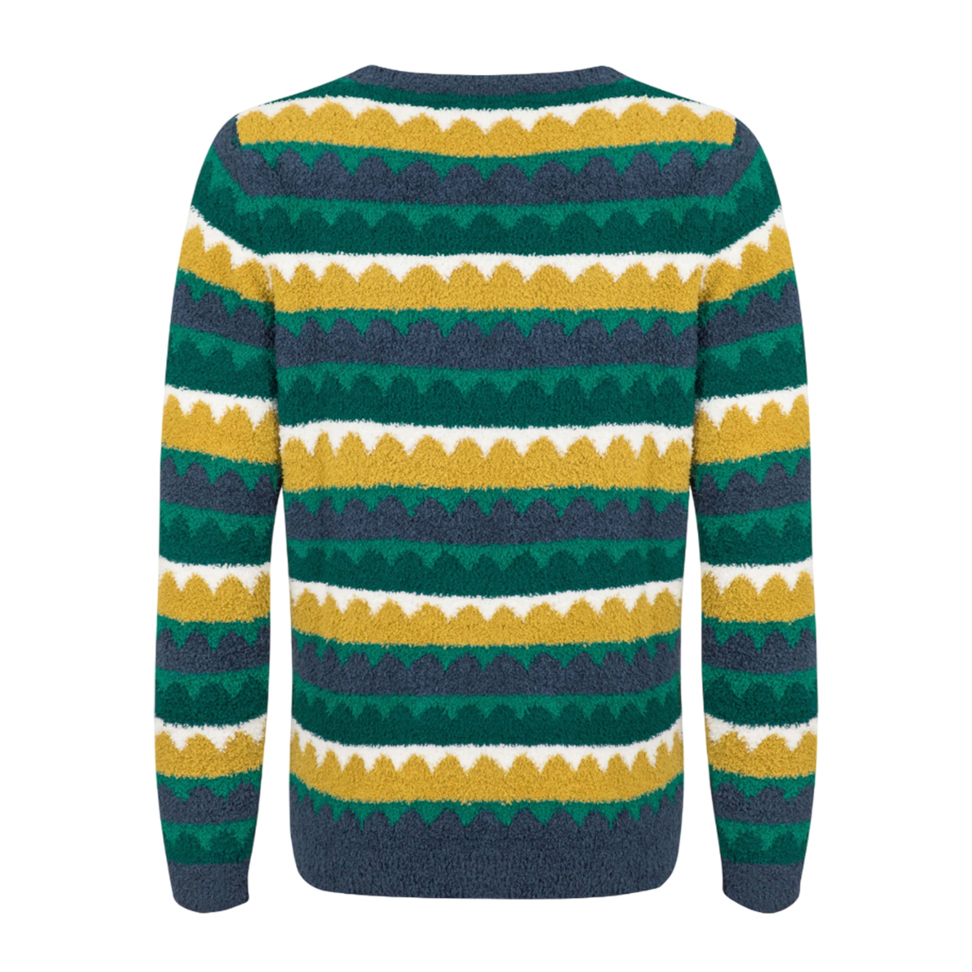 Antique Moss - Back - Weird Fish Womens-Ladies Tyla Patterned Knitted Sweatshirt