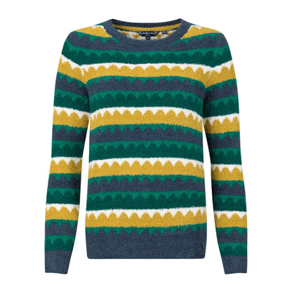 Antique Moss - Front - Weird Fish Womens-Ladies Tyla Patterned Knitted Sweatshirt