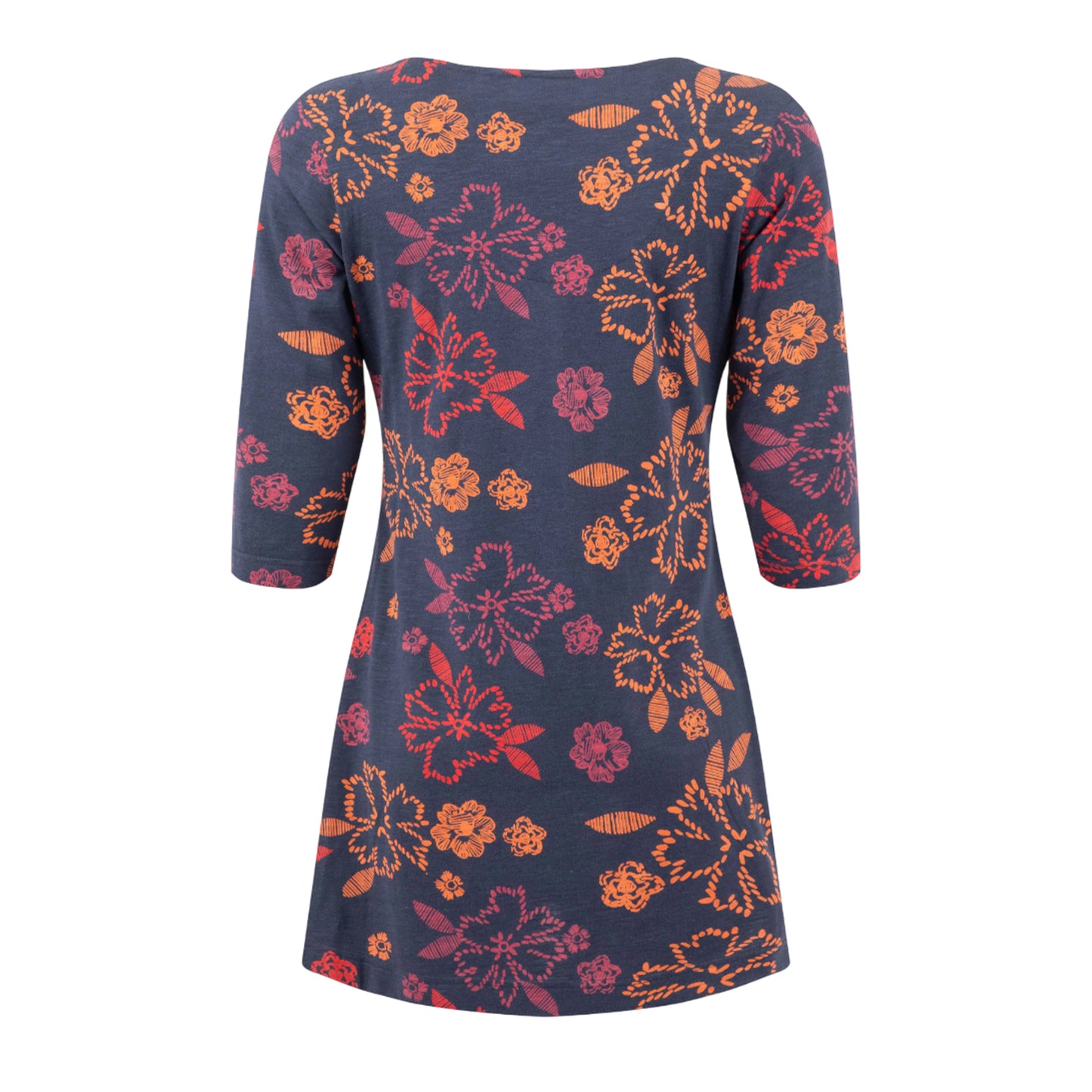 Nightshade - Back - Weird Fish Womens-Ladies Arielle Printed Jersey 3-4 Sleeve Tunic Top