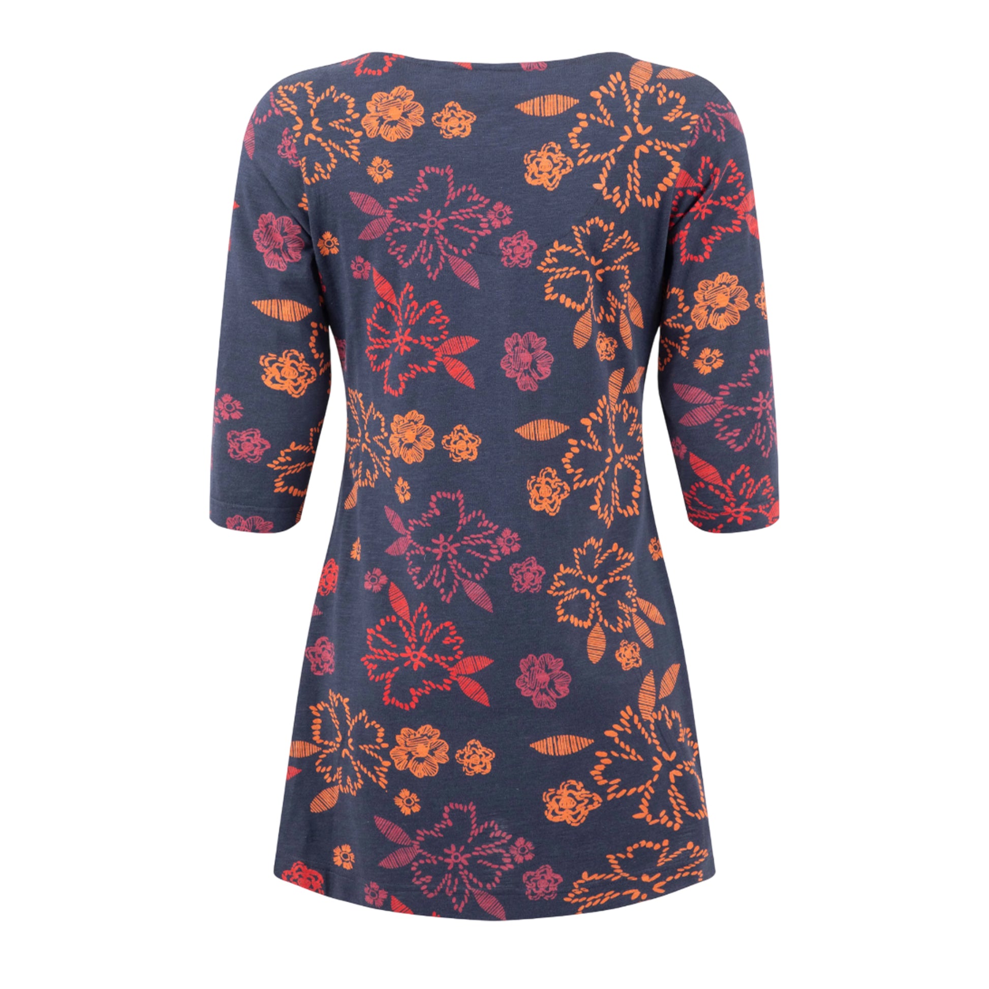 Nightshade - Back - Weird Fish Womens-Ladies Arielle Printed Jersey 3-4 Sleeve Tunic Top