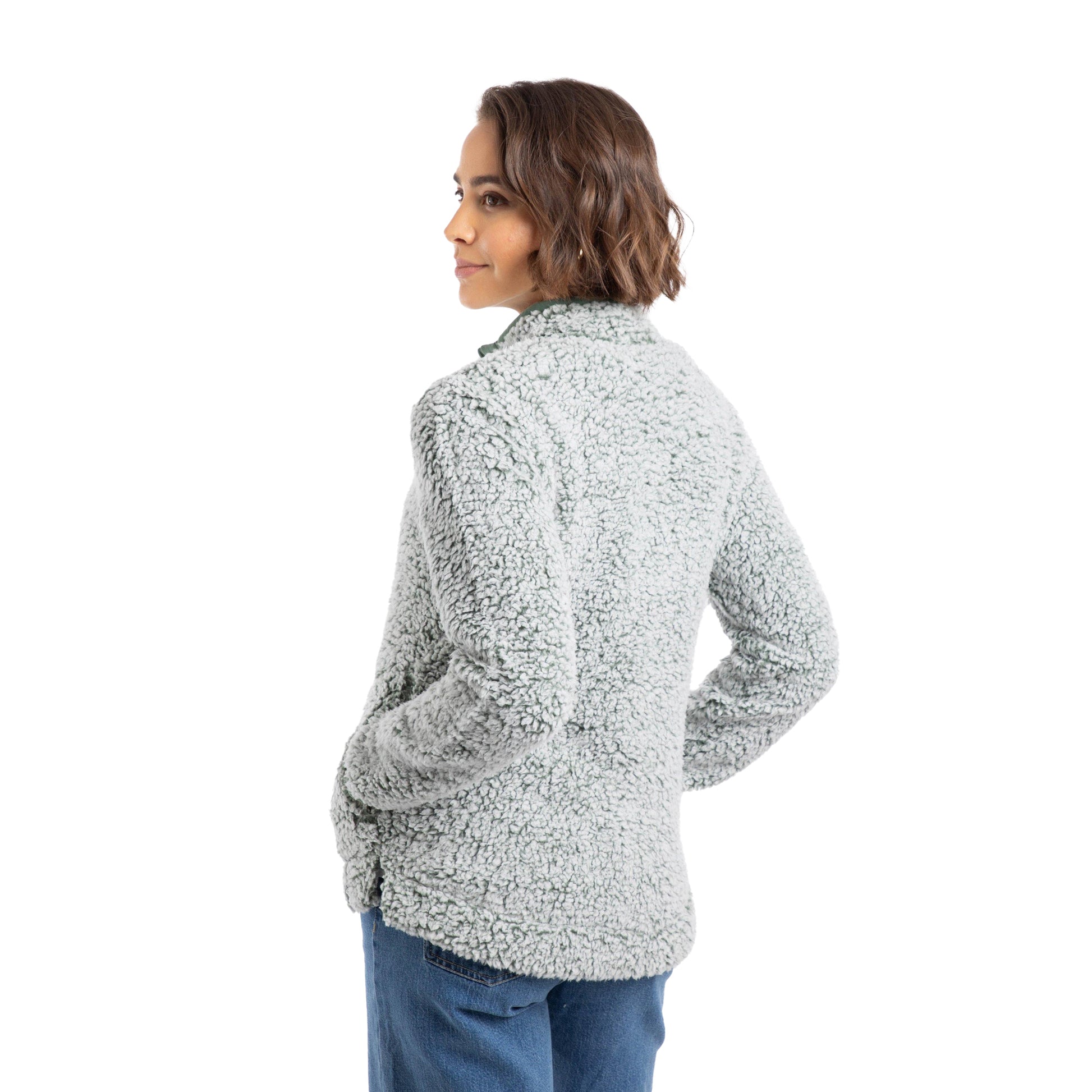 Army Green - Back - Weird Fish Womens-Ladies Deliah Full Zip Fleece Jacket