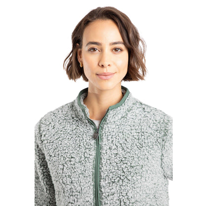 Army Green - Side - Weird Fish Womens-Ladies Deliah Full Zip Fleece Jacket