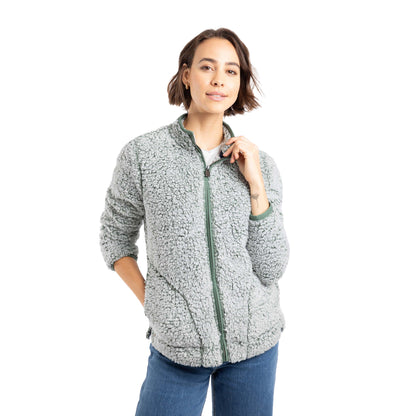 Army Green - Lifestyle - Weird Fish Womens-Ladies Deliah Full Zip Fleece Jacket