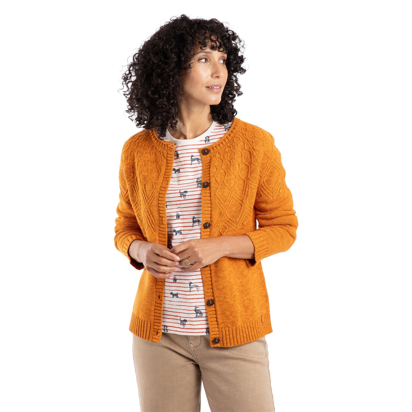 Nut - Front - Weird Fish Womens-Ladies Caballo Cardigan