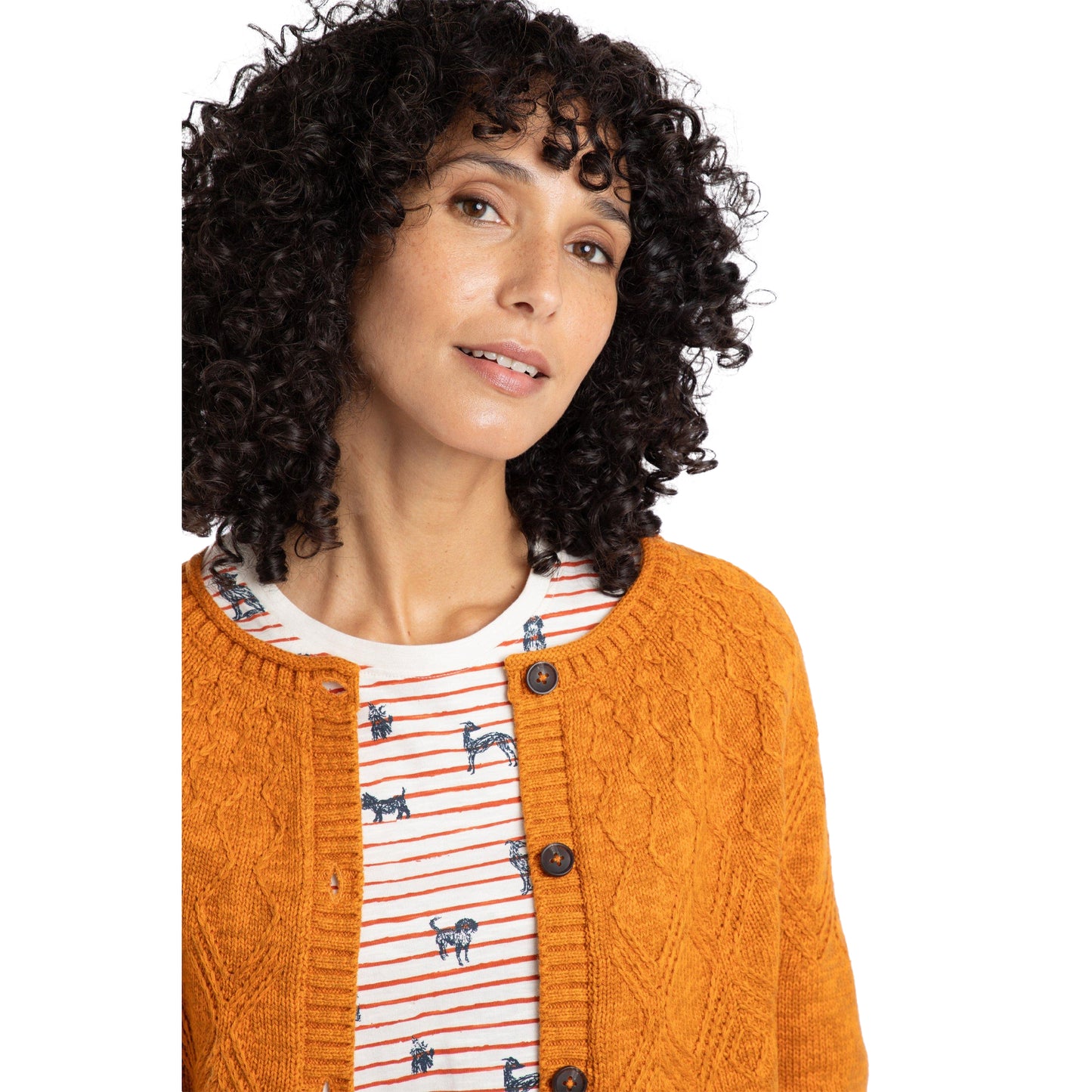 Nut - Side - Weird Fish Womens-Ladies Caballo Cardigan
