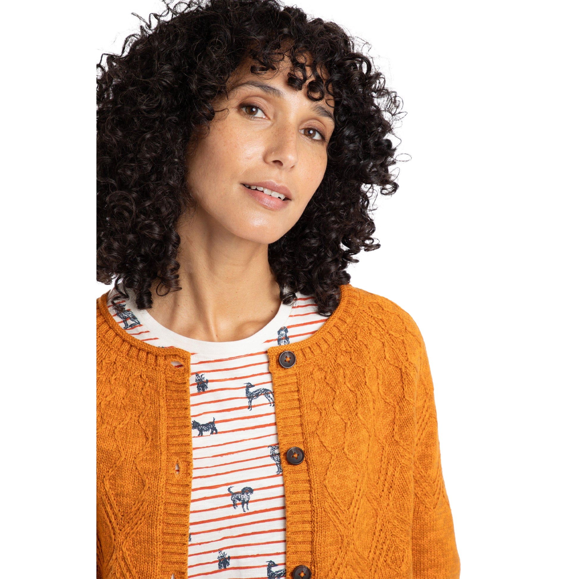Nut - Side - Weird Fish Womens-Ladies Caballo Cardigan