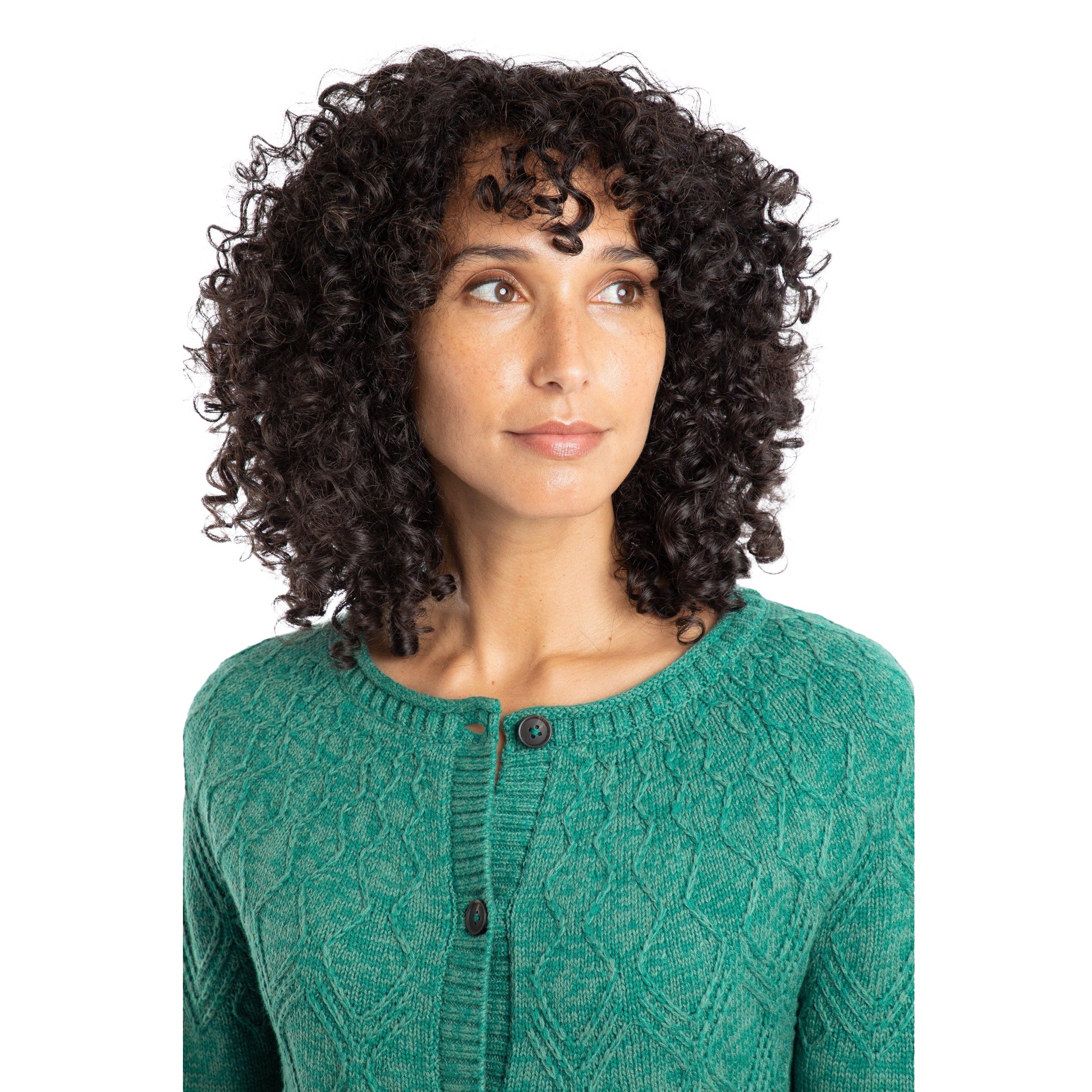 Green - Side - Weird Fish Womens-Ladies Caballo Cardigan