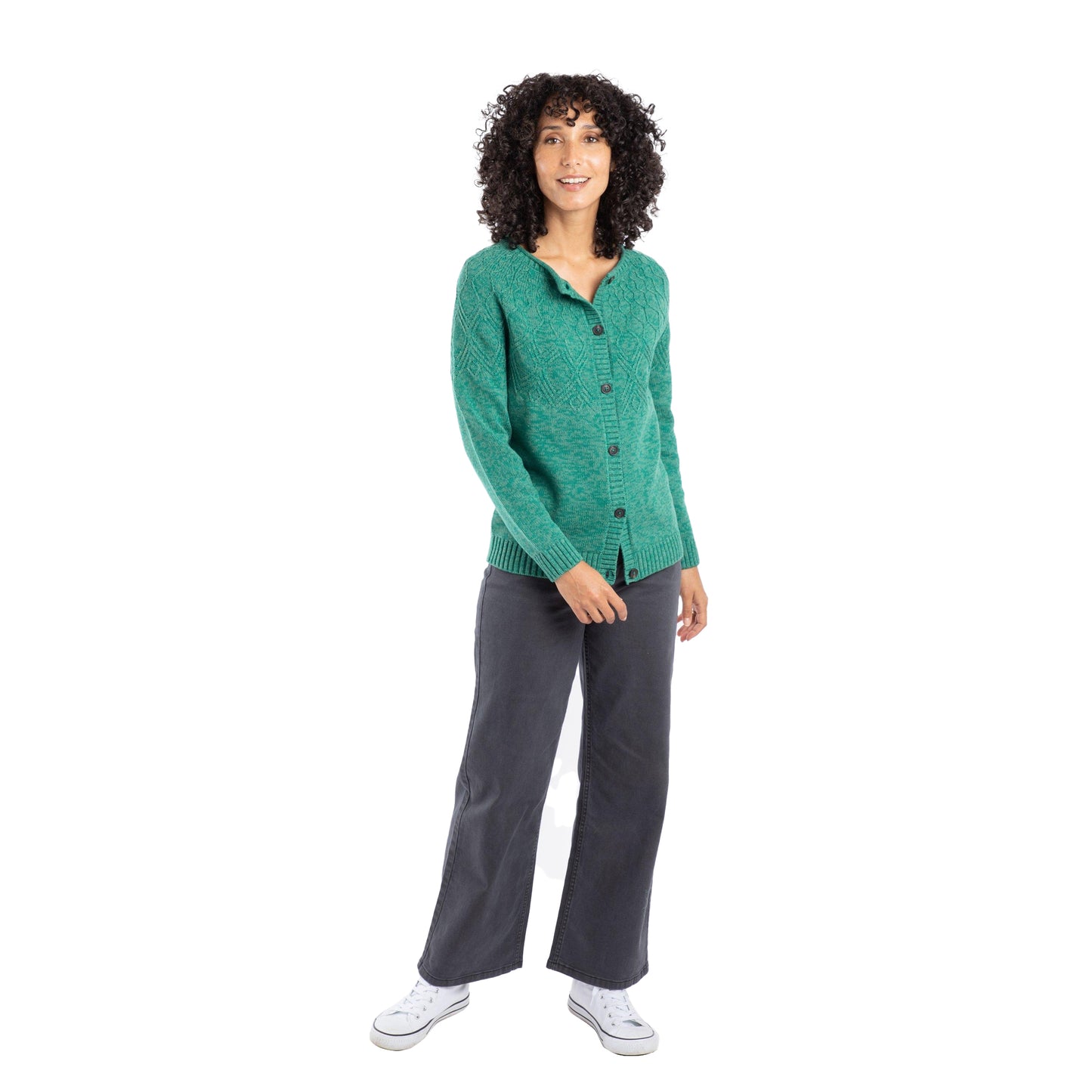 Green - Pack Shot - Weird Fish Womens-Ladies Caballo Cardigan