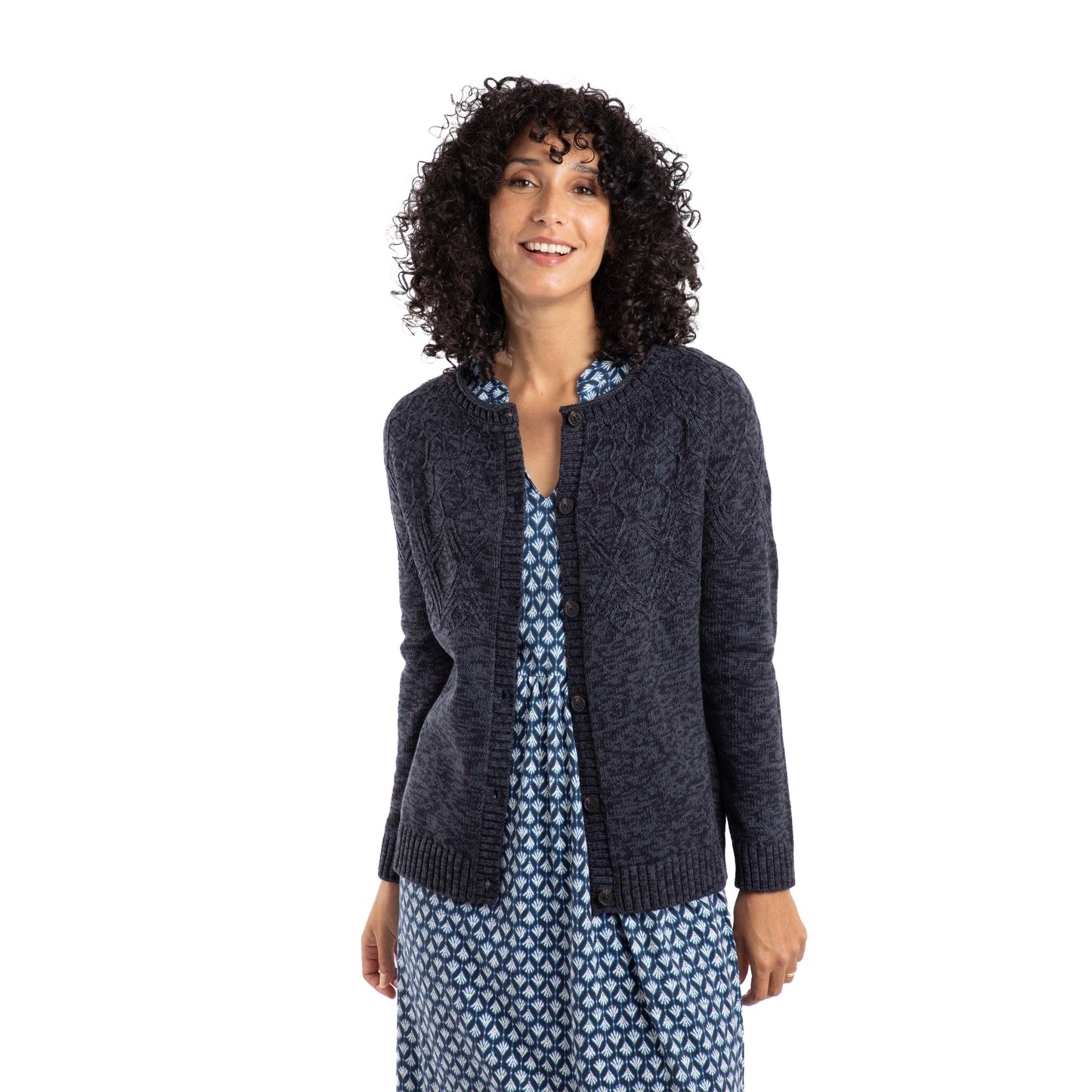 Navy - Front - Weird Fish Womens-Ladies Caballo Cardigan