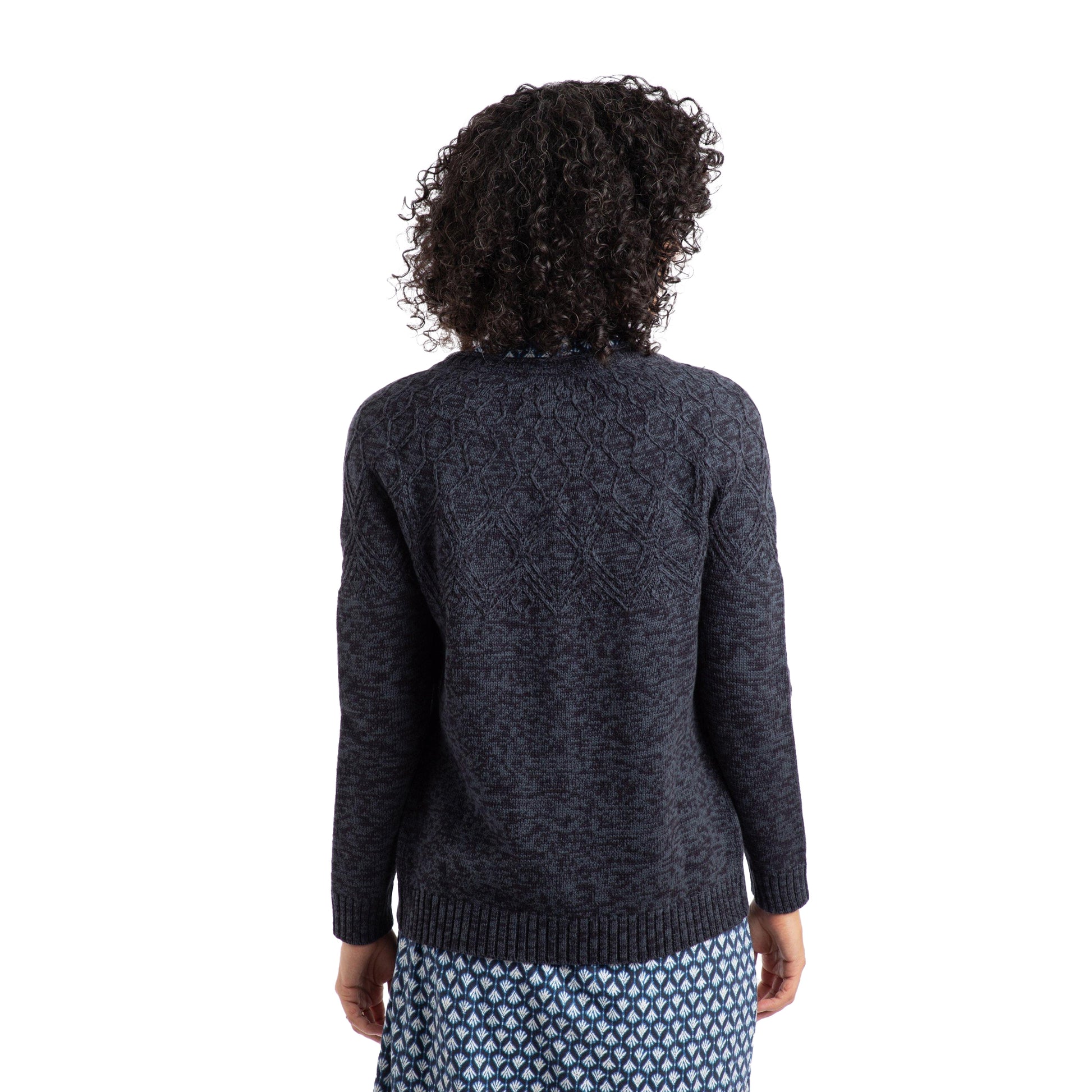 Navy - Back - Weird Fish Womens-Ladies Caballo Cardigan