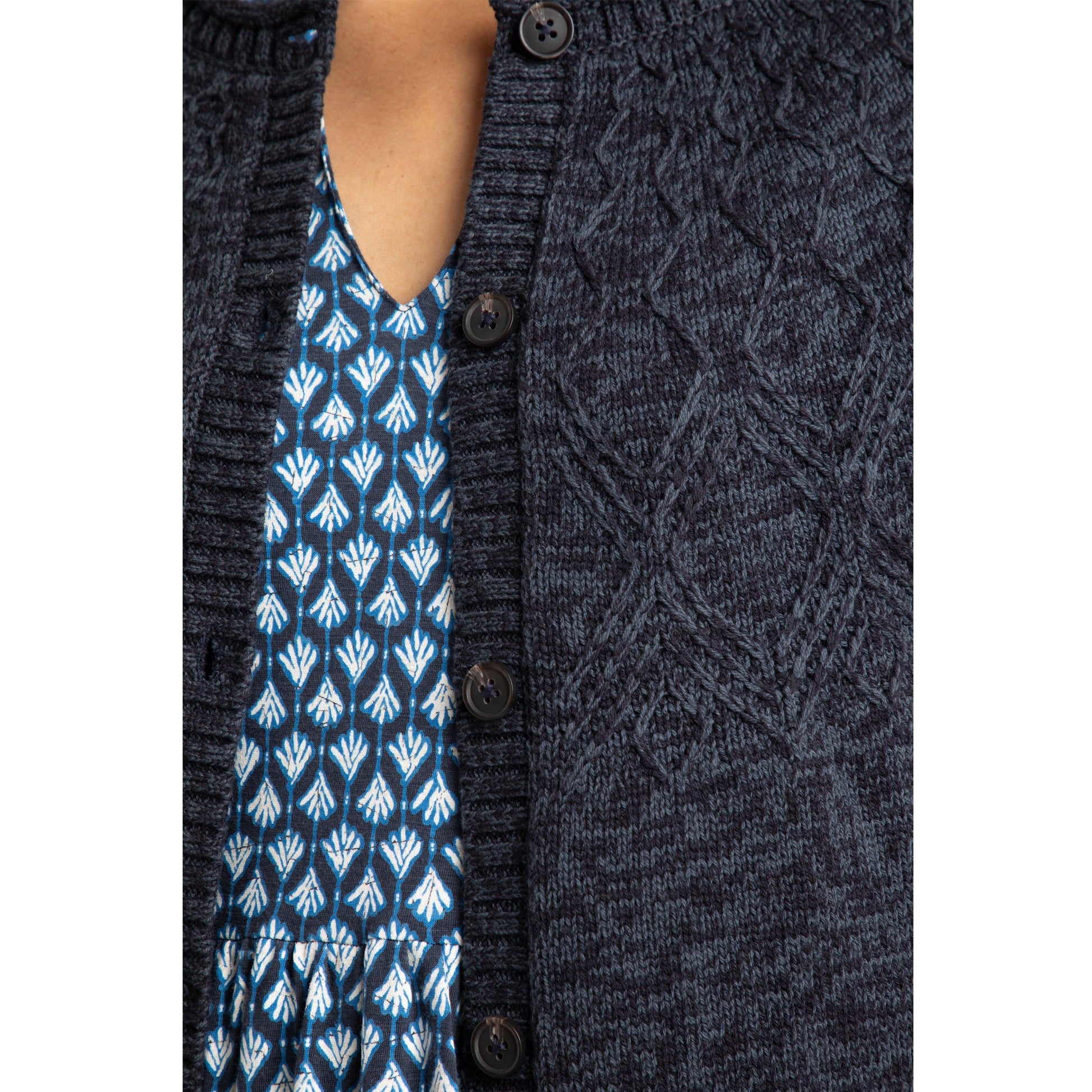 Navy - Lifestyle - Weird Fish Womens-Ladies Caballo Cardigan