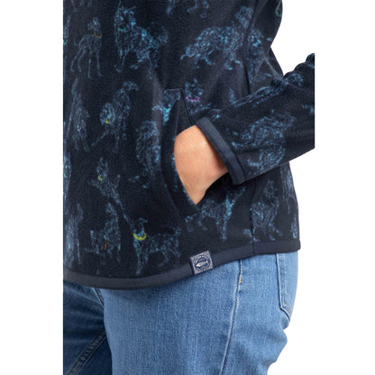 Lake Blue - Lifestyle - Weird Fish Womens-Ladies Reena Printed Quarter Zip Fleece Top