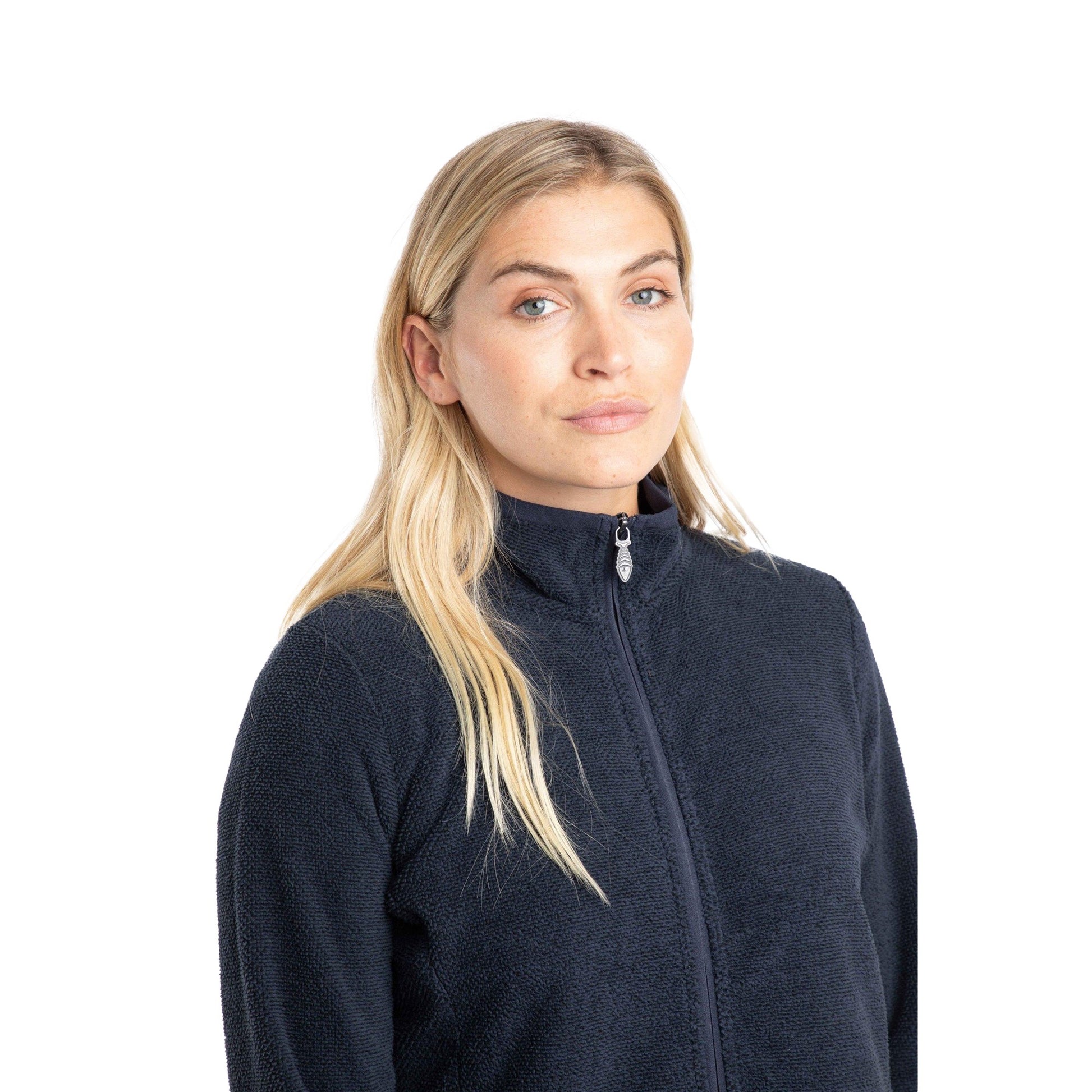 Midnight - Side - Weird Fish Womens-Ladies Cheryl Textured Full Zip Fleece Jacket