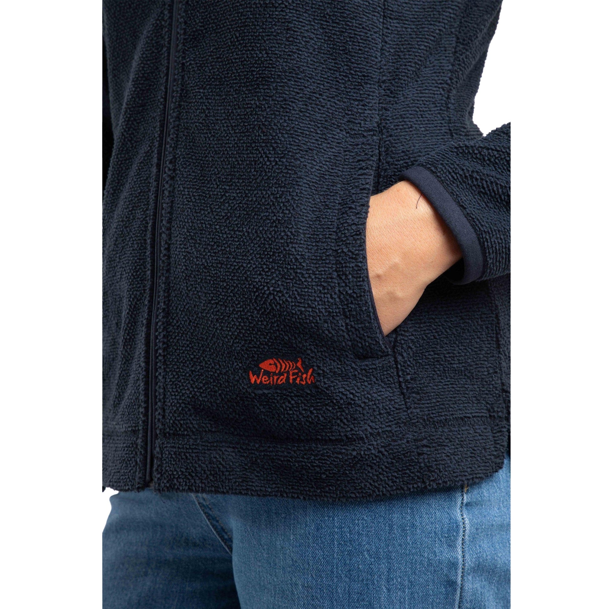Midnight - Lifestyle - Weird Fish Womens-Ladies Cheryl Textured Full Zip Fleece Jacket