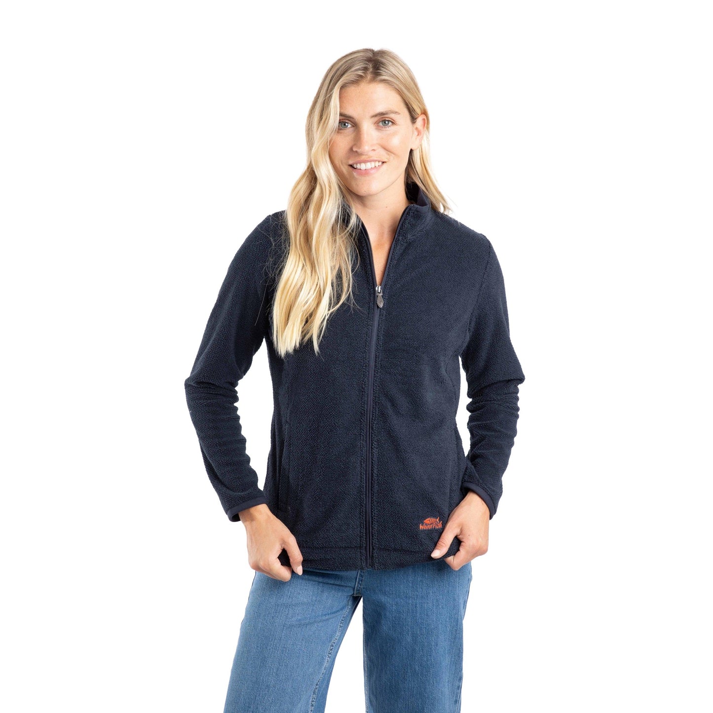 Midnight - Pack Shot - Weird Fish Womens-Ladies Cheryl Textured Full Zip Fleece Jacket