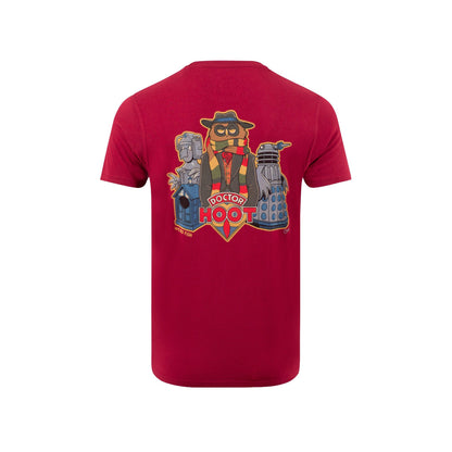 Garnet Red - Back - Weird Fish Mens Doctor Hoot Back Print T-Shirt