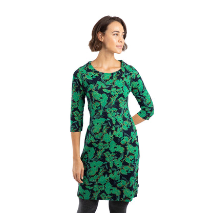 Night Blue - Front - Weird Fish Womens-Ladies Shafika Printed Jersey Midi Dress