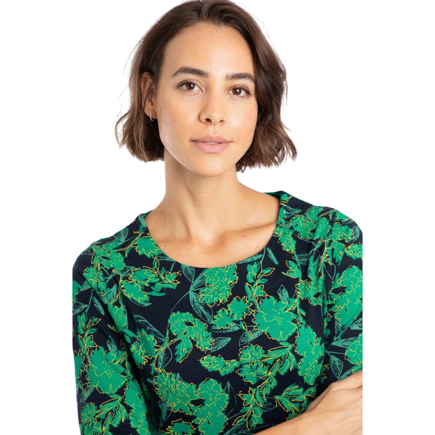Night Blue - Side - Weird Fish Womens-Ladies Shafika Printed Jersey Midi Dress