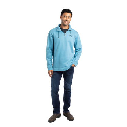 Smoke Blue - Lifestyle - Weird Fish Mens Brampton Quarter Zip Sweatshirt