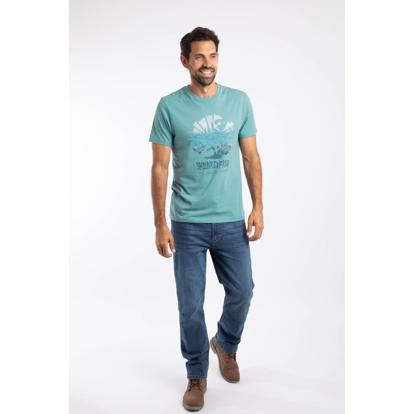 Blue - Pack Shot - Weird Fish Mens Shatter Graphic Print T-Shirt