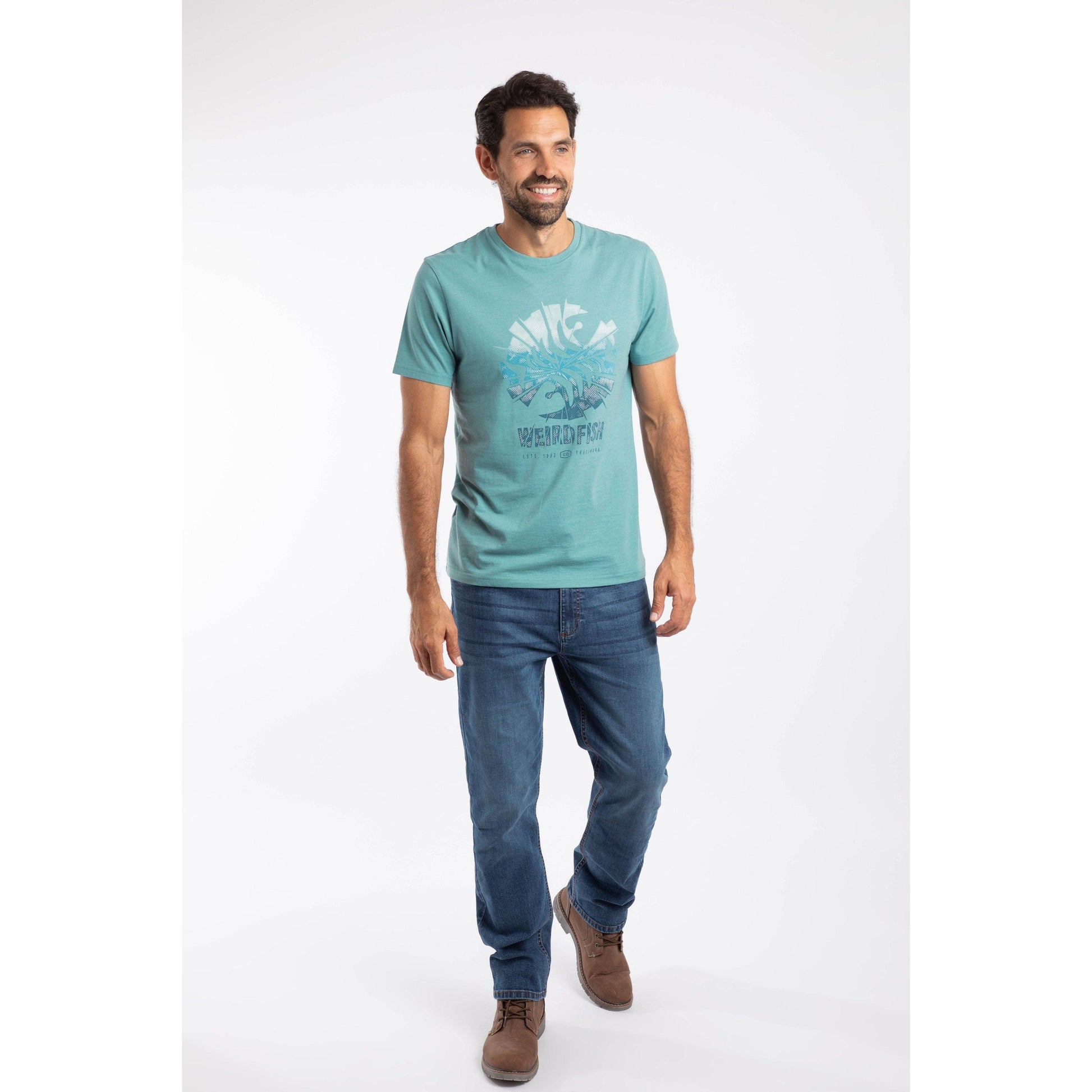 Blue - Pack Shot - Weird Fish Mens Shatter Graphic Print T-Shirt