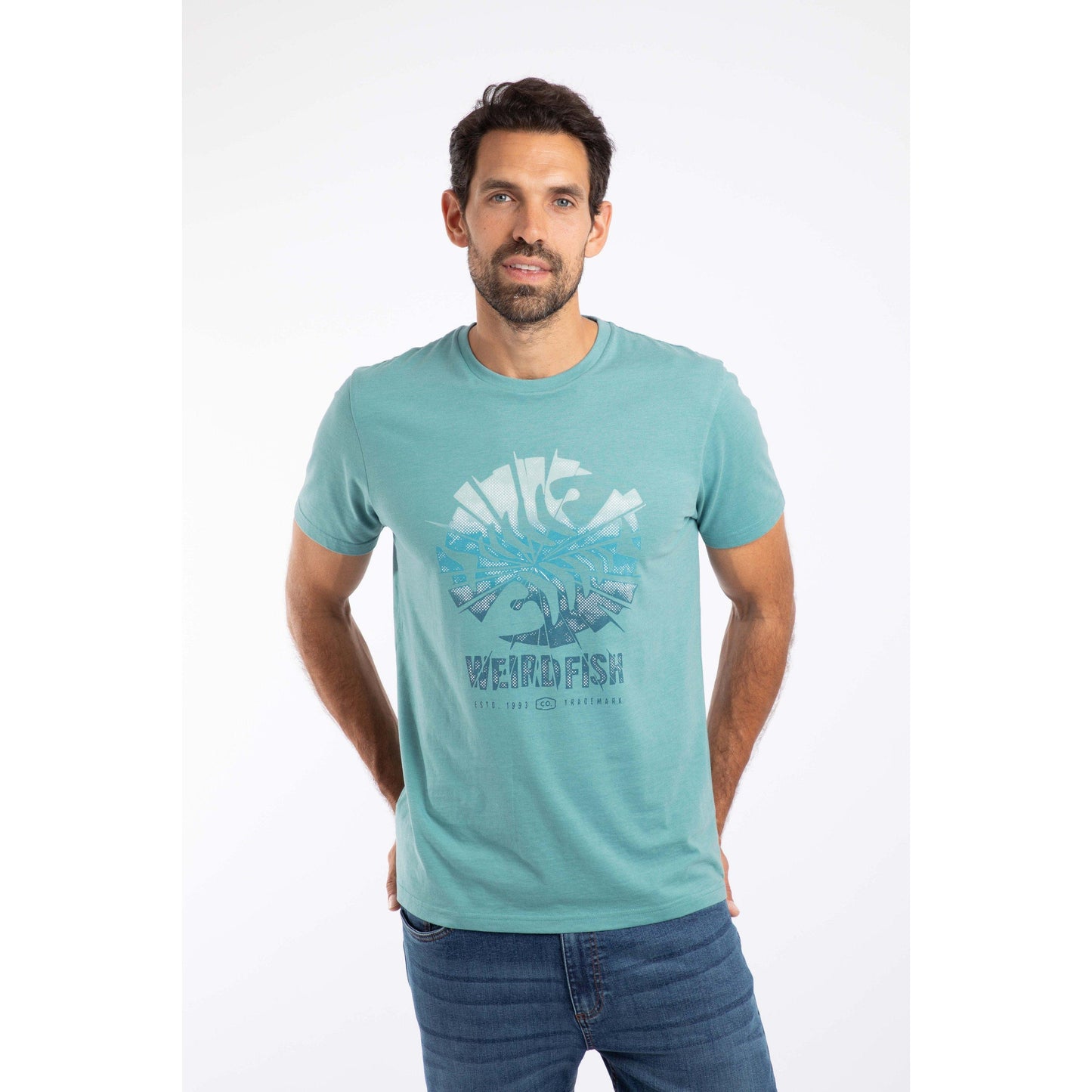 Blue - Close up - Weird Fish Mens Shatter Graphic Print T-Shirt