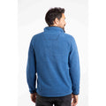 Blue Sapphire - Back - Weird Fish Mens Errill Textured Quarter Zip Fleece Top