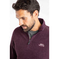 Aubergine - Lifestyle - Weird Fish Mens Errill Textured Quarter Zip Fleece Top