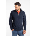 Midnight - Front - Weird Fish Mens Errill Textured Quarter Zip Fleece Top