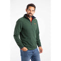 Shaded Spruce - Side - Weird Fish Mens Errill Textured Quarter Zip Fleece Top
